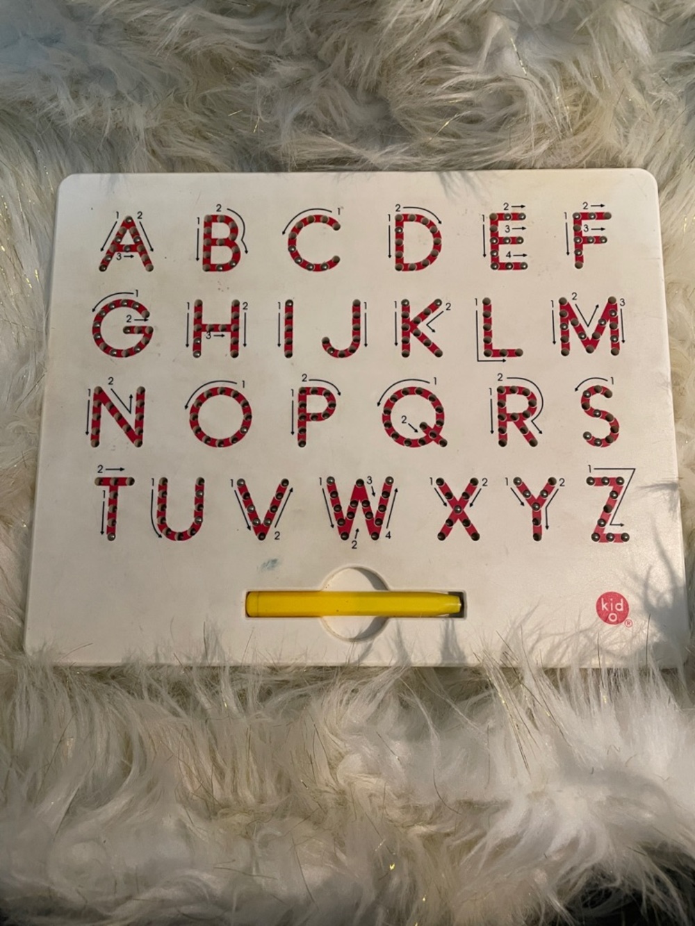 Kid O Alphabet Tracing Board - Red & Yellow Accents